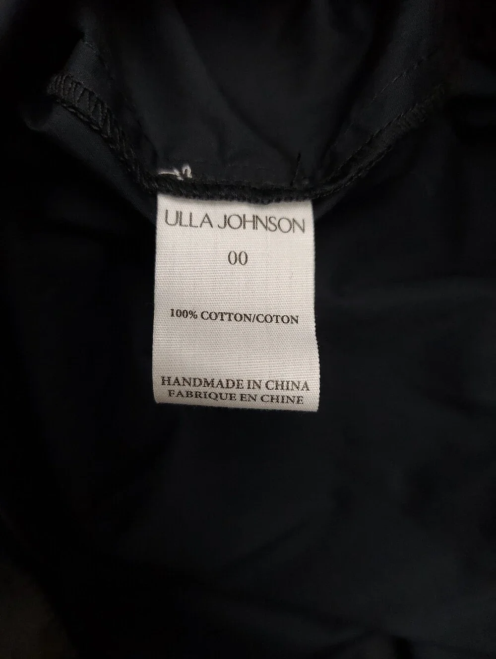 Ulla Johnson Amira Ruffle Poplin Midi Dress Black Spring Summer 2022 Sz 00 - Picture 9 of 11